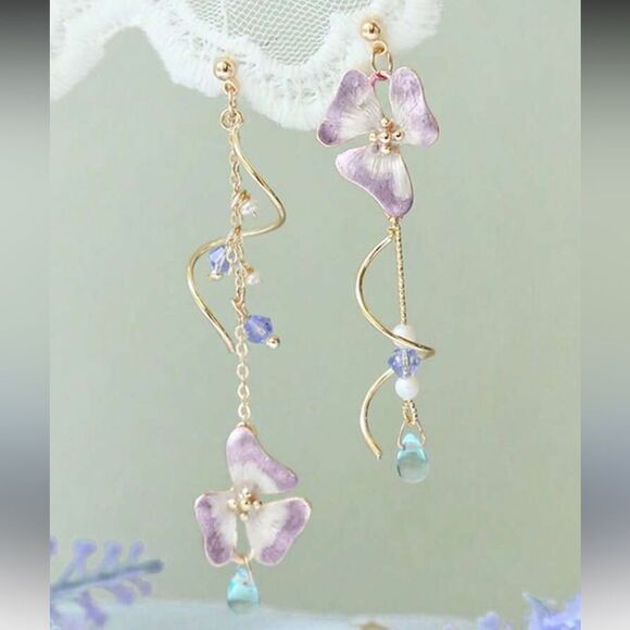 Flower Dangle Earrings A1242 - Picture 1 of 5